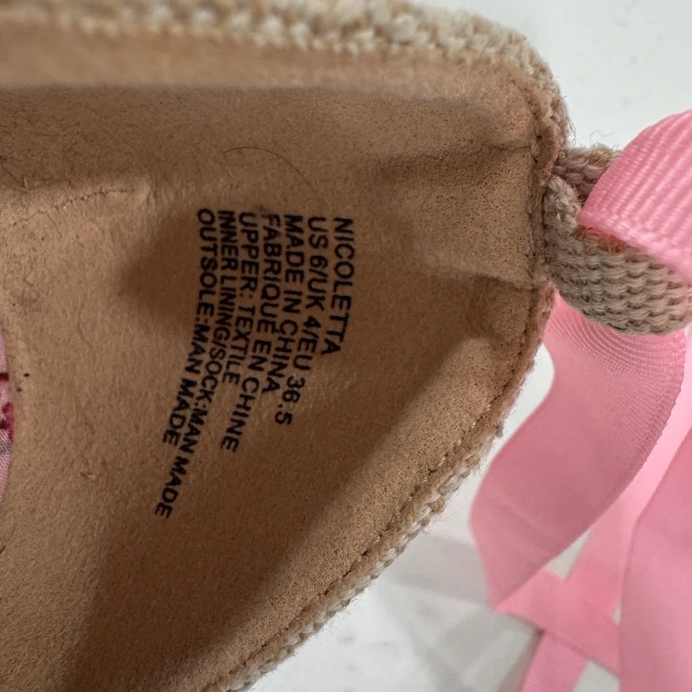 JustFab Pink Floral Wedge Espadrilles